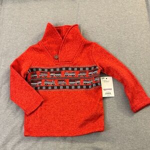 Jumping Beans Red Kids Sweatshirt with Train Design‎